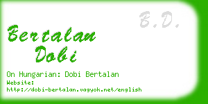 bertalan dobi business card